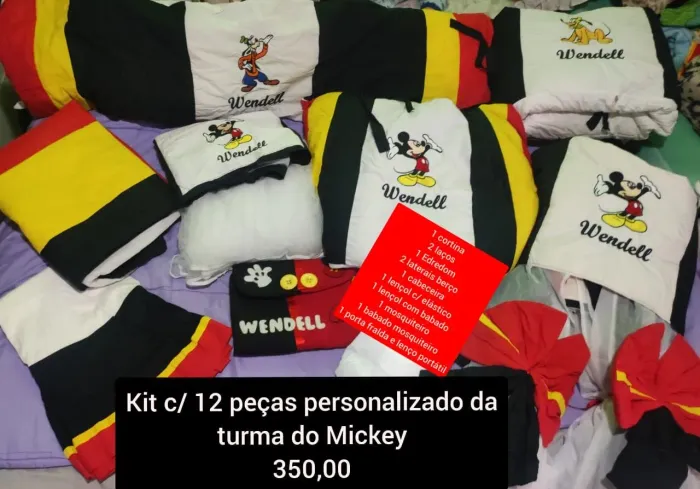 Kit berço com cortina personalizado 