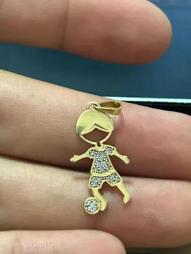 Pingente ouro 18k cravejado