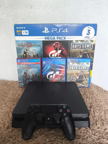 PlayStation 4 Mega Pack 1TB + 3 Jogos console em estado de novo 6 meses de uso