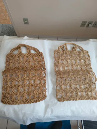 2 sacolas macramê em cordas