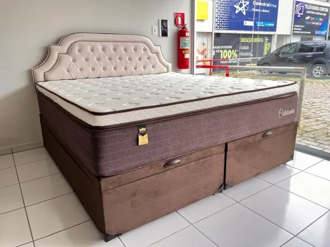Cama Box Baú Queen Size Nova 158x198 Molas Ensacadas Marca Hellen!