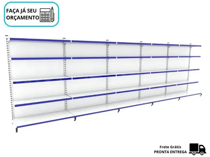 Gondola de Parede Polar 5 Prateleiras Branca