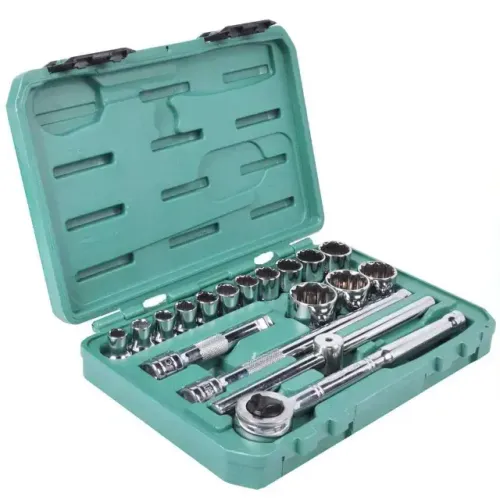 JOGO DE SOQUETE ESTRIADO 1/2POL C/18PCS MM-Sata