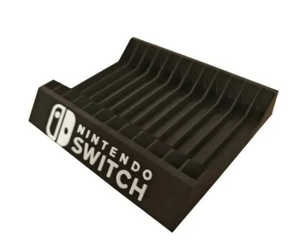 Organizador de Jogos Compatível com Nintendo Switch 1 e 2 - Suporte para Caixas - Preto