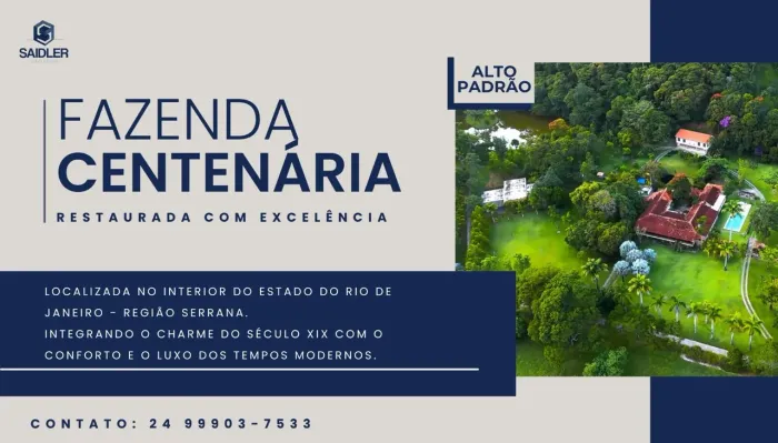 Fazenda - Alto Padrão - interior do Estado do Rio de Janeiro 