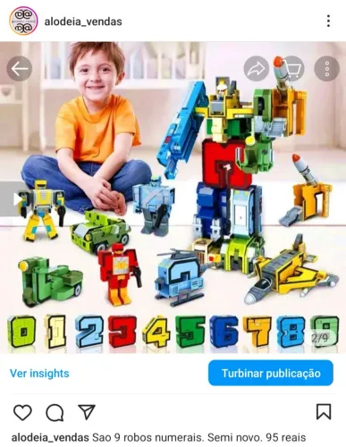 Robôs que se transformam em números 