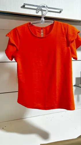Blusa crepe laranja
