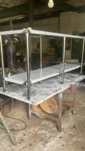 Mesa de aço inox para restaurante Med. 1,90x0,58x0,90