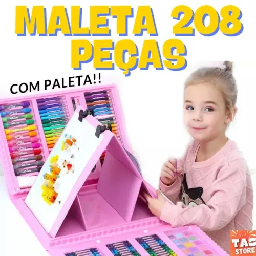 Maleta De Pintura Infantil Estojo Escolar Gigante 208 Peças