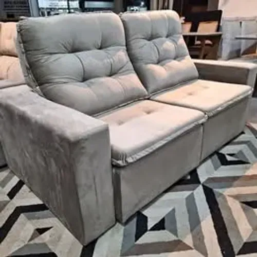 Sofá Retrátil MonteCarlo 3 Lugares Cinza Claro (2,00m)