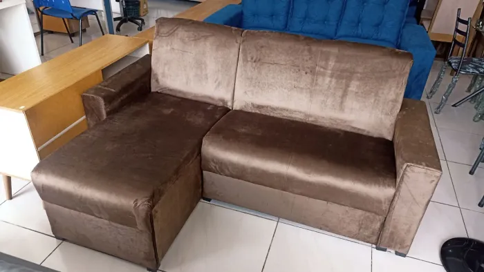 Sofá Chaise Marrom-Novo Entrega Grátis!!!