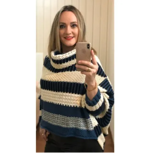 Blusa tricot estilo poncho