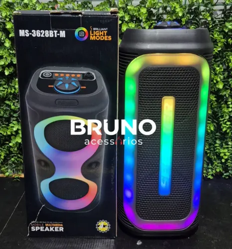 Caixa de Som com Led RGB Bluetooth 