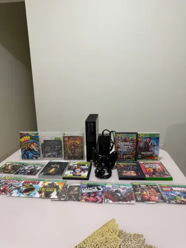 XBOX 360 DESBLOQUEADO + JOGOS + CONTROLE ORIGINAL