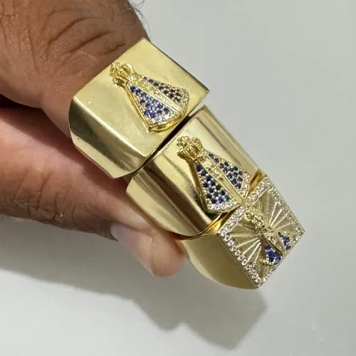 Anel banhado a ouro ajustável 