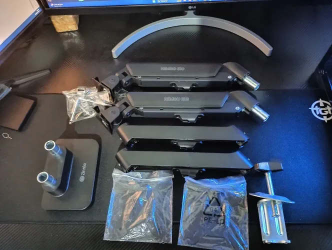 Suporte braço articulado pistão a gás duplo novo