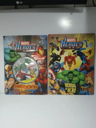 kit 2 livros marvel heroes 2009 edições colibrink com cd