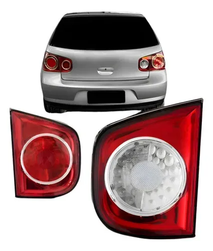 Par Lanterna Traseira Tampa Golf 2007 A 2010 Vermelha Branco Ambos Lados Vermelha E Branco