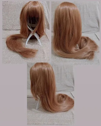 Peruca longa marrom claro
