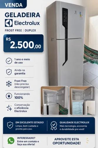 Geladeira ELETROLUX - Frost Free, duplex - AINDA C GARANTIA
