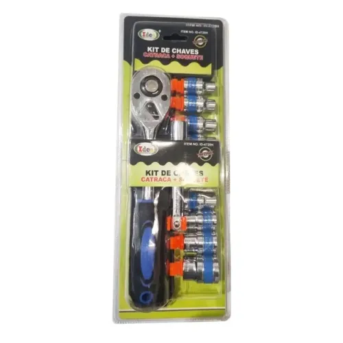 Kit Chave Catraca + Soquetes Com 11 Peças Id-4720h Idea