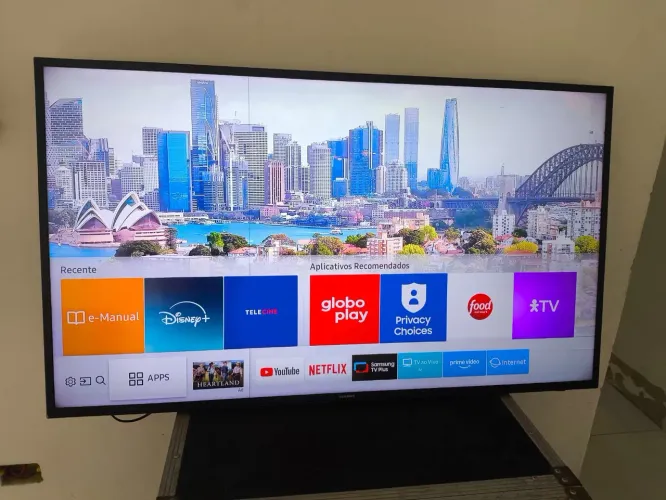 Tv 49 smart Samsung 4k tem um risco na película tudo funcionando