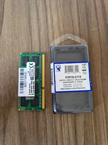 Memória RAM Notebook | Kingston 8GB DDR3L 1600MHz 1.35V SODIMM (KVR16LS11/8)