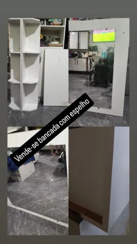 Balcão e espelho para salão