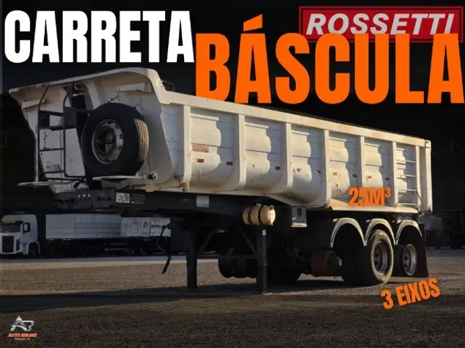Carreta Basculante Rossetti ST3 2017 25m³ 3 Eixos Pistão Hyva