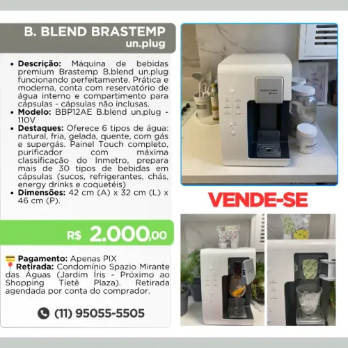 Máquina de Bebidas Brastemp B.blend un.plug Branca 110V