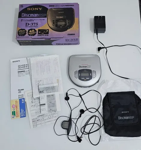 Discman Sony D-375 ESP Vintage Completo na Caixa - Para Revisão