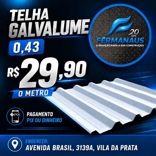 Telha Galvalume 0,43