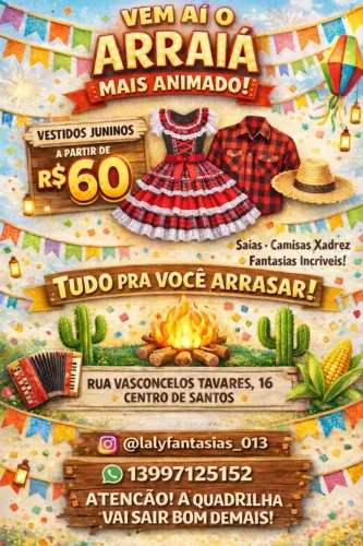 Saias,vestidos entre outros festa junina