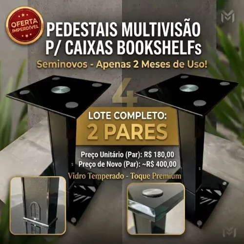 Pedestal Caixas Acústicas Bookshelf Multivisão