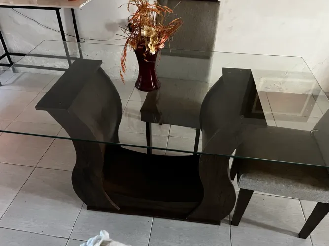 Mesa de vidro - Para 6 lugares