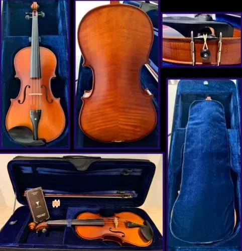 Viola de Arco Eagle VA-180 Tamanho 4/4 Ajustada por Luthier Com Estojo - Arco - Afinador (