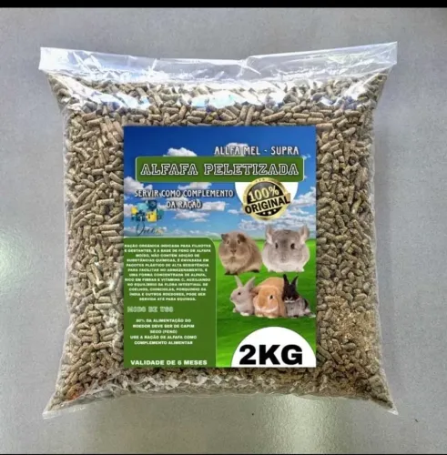 Alfafa Peletizada para Hamsters e Roedores - 2KG