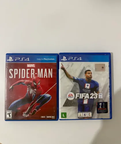 Jogos de PlayStation 4 - FIFA 23 e Spider-man