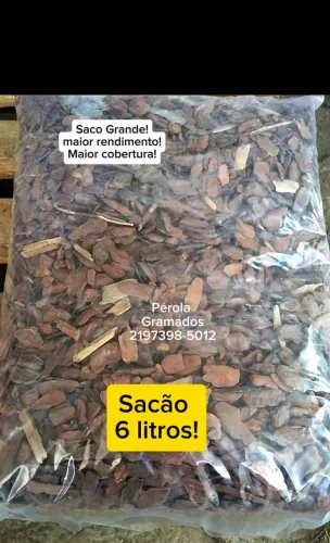 Casca de Pinus Polido para Jardinagem pacote 3lts