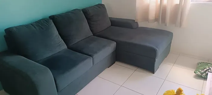 Combo Sofá 3 lugares + Mesa com cadeiras