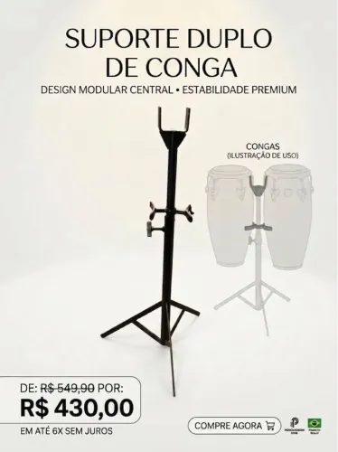 Suporte duplo de conga
