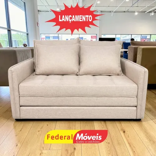 Sofá Cama Compacto 1,55m Tecido em Oferta Imperdível - Chama no WhatsApp 