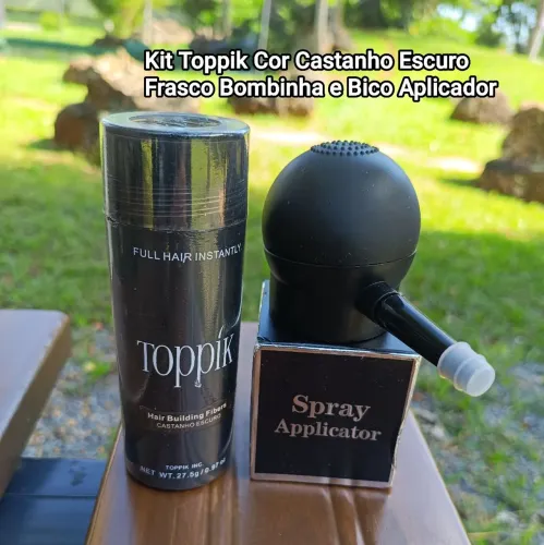 Kit Toppik Cor Castanho Escuro Profissional