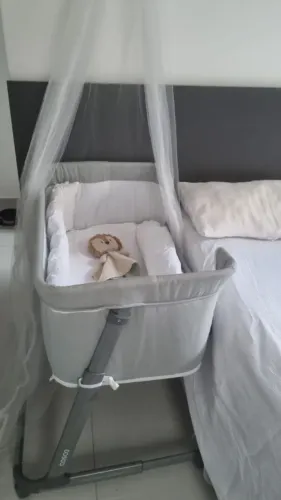 Berço acoplado, aceito cartão de crédito.
