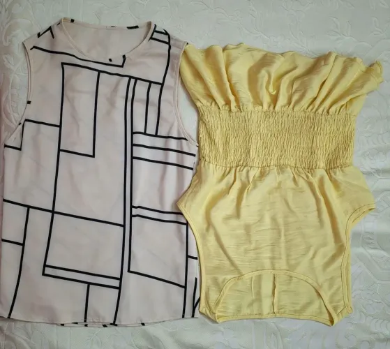 2 POR 15 REAIS - AMARELA M E ESTAMPADA G
