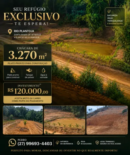 Chácara 3.270 m² em Santa Maria de Jetibá