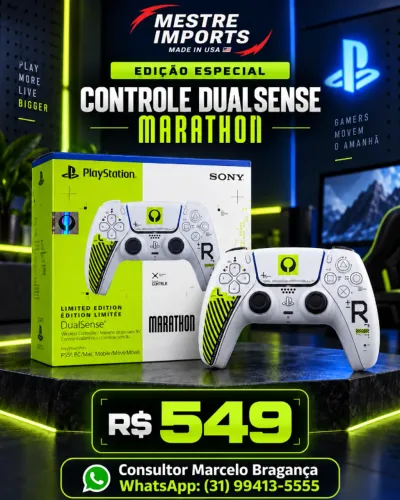 Peça Única Controle PS5 DualSense Marathon Edição Limitada