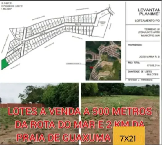 Vendo Um Lote 7X21m 