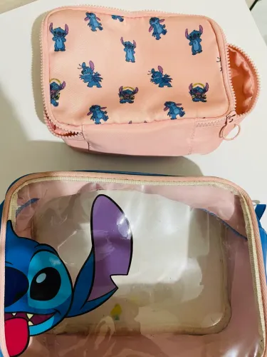 2 estojos Stitch (podem ser usados sobrepostos)
