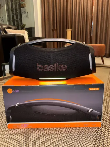 CAIXA DE SOM BASIKE Ba-RAD439 300W, A PROVA DE ÁGUA E POEIRA, RGB, CONEXÃO DUPLA